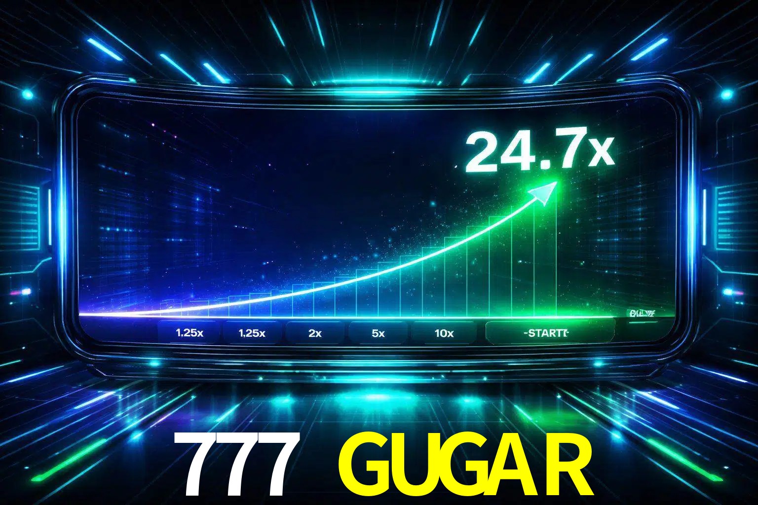 Una pantalla moderna de juego estilo crash con multiplicadores ascendentes, visuales de neón y una interfaz intensa enfocada en la acción.